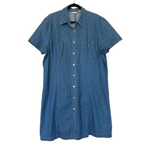 Eddie Bauer Denim Jean Button Down Dress